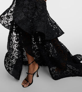 Oscar de la Renta Ruffled guipure lace gown