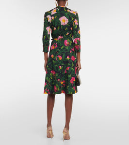 Oscar de la Renta Floral cotton-blend shirt dress