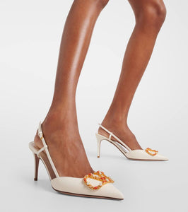 Valentino Garavani VLogo leather slingback pumps