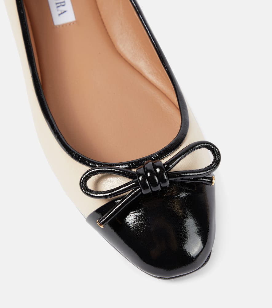 Aquazzura Parisina bow-detail leather ballet flat