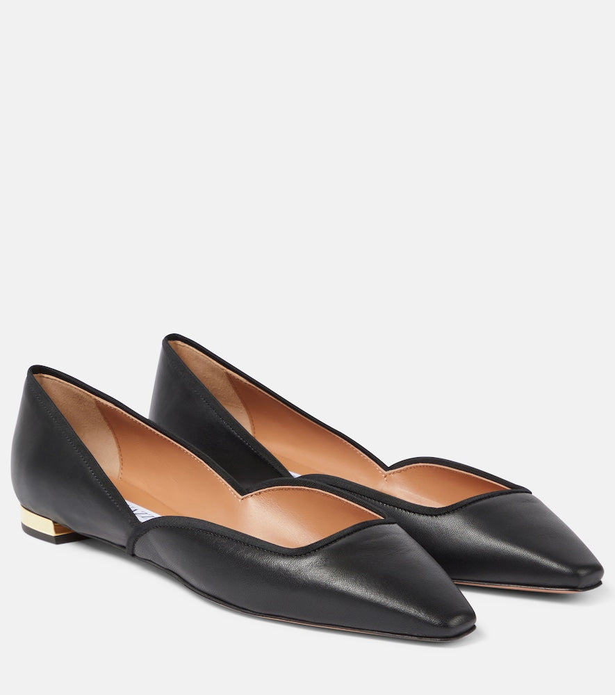 Aquazzura Maia leather ballet flats - Aquazzura Maia 皮革芭蕾平底鞋