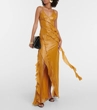 Victoria Beckham Ruffled Lamé gown