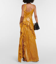 Victoria Beckham Ruffled Lamé gown