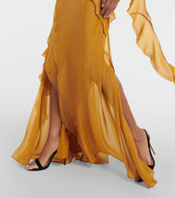 Victoria Beckham Ruffled Lamé gown