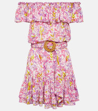 Poupette St Barth Bella printed off-shoulder minidress