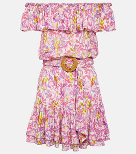 Poupette St Barth Bella printed off-shoulder minidress