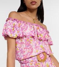 Poupette St Barth Bella printed off-shoulder minidress