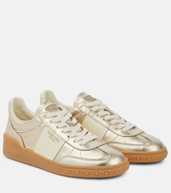 Valentino Garavani Upvillage metallic leather sneakers
