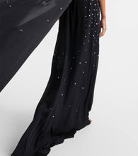 Monique Lhuillier Caped crystal-embellished silk gown