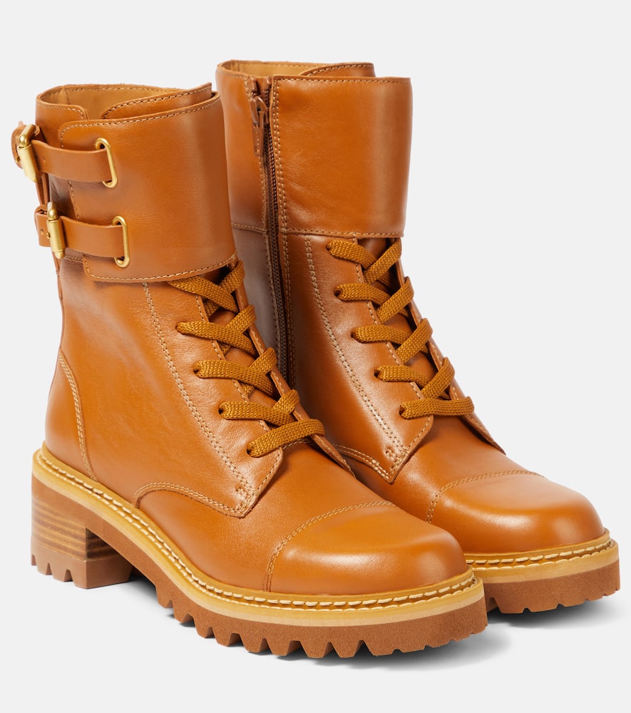 See By Chloe Mallory leather lace-up boots