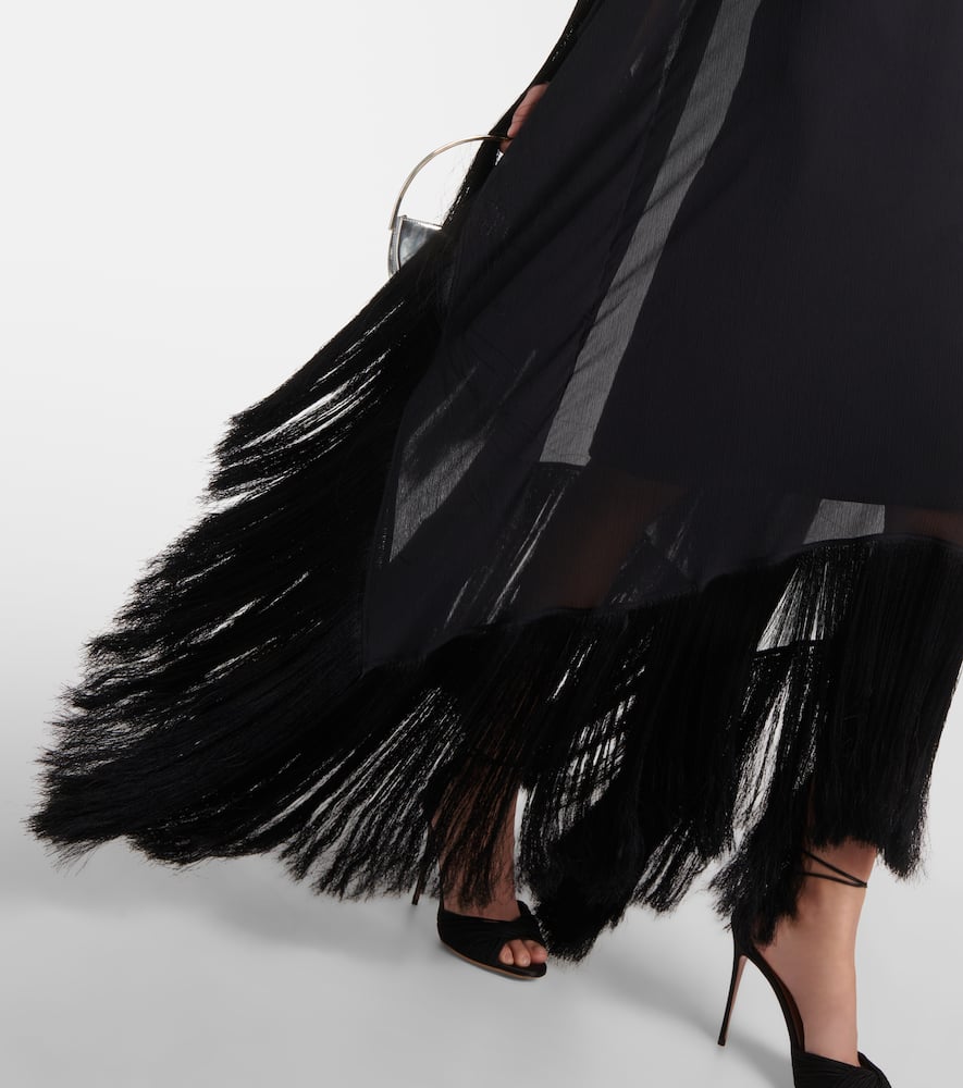 Taller Marmo Mrs Ross Spirito fringed silk kaftan