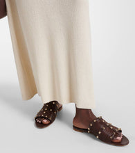 Valentino Garavani Rockstud raffia-trimmed leather sandals