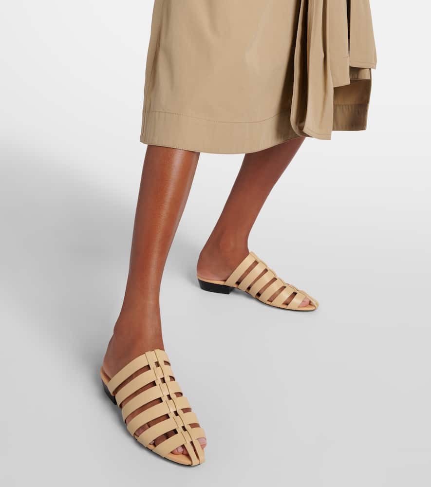 Loro Piana Kaede leather mules