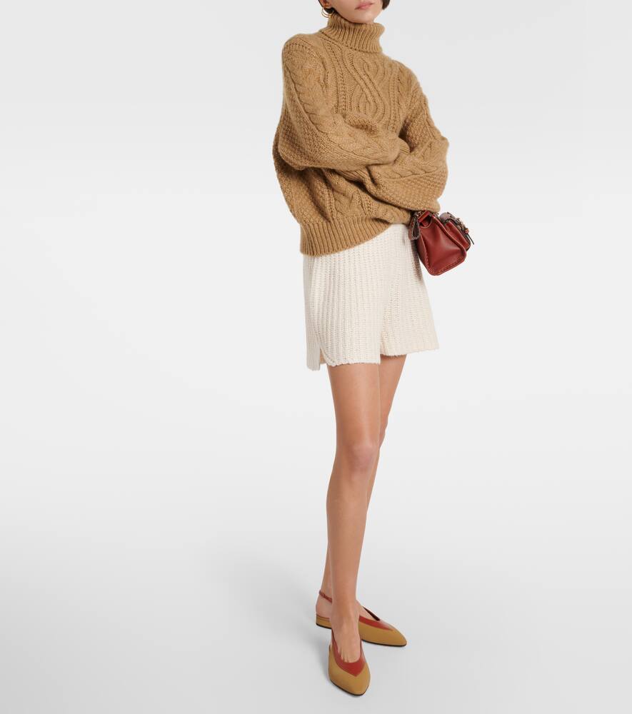 Loro Piana Rebecca leather-trimmed slingback flats