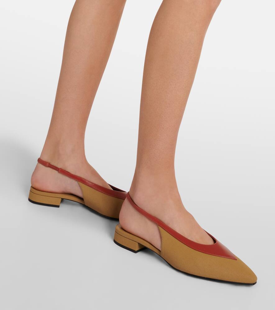 Loro Piana Rebecca leather-trimmed slingback flats