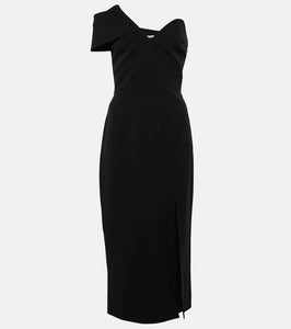 Safiyaa Asymmetric crêpe midi dress