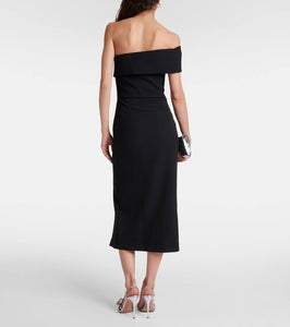Safiyaa Asymmetric crêpe midi dress