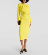 Safiyaa Gathered crêpe midi dress