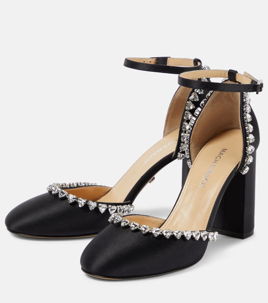 Mach & Mach Audrey 95 embellished satin pumps