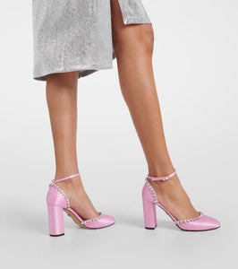 Mach & Mach Audrey crystal-embellished satin pumps