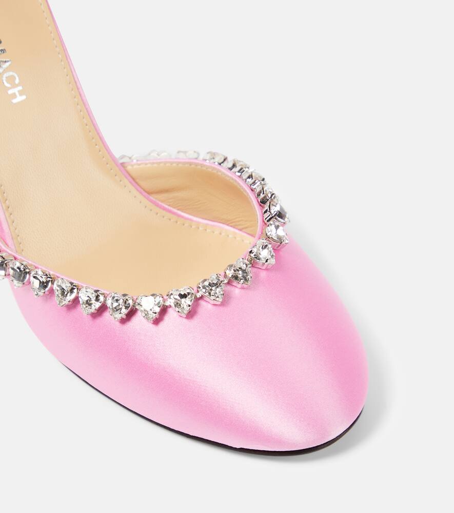 Mach & Mach Audrey crystal-embellished satin pumps