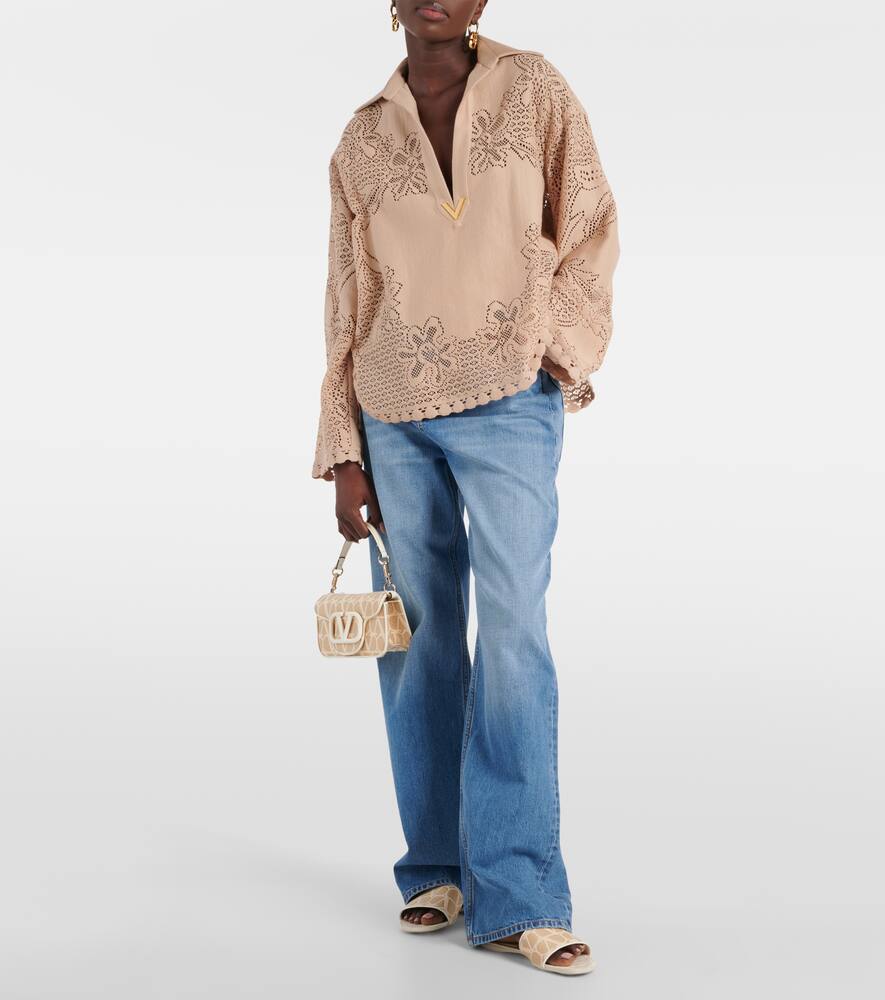 Valentino Garavani Toile Iconographe raffia slides