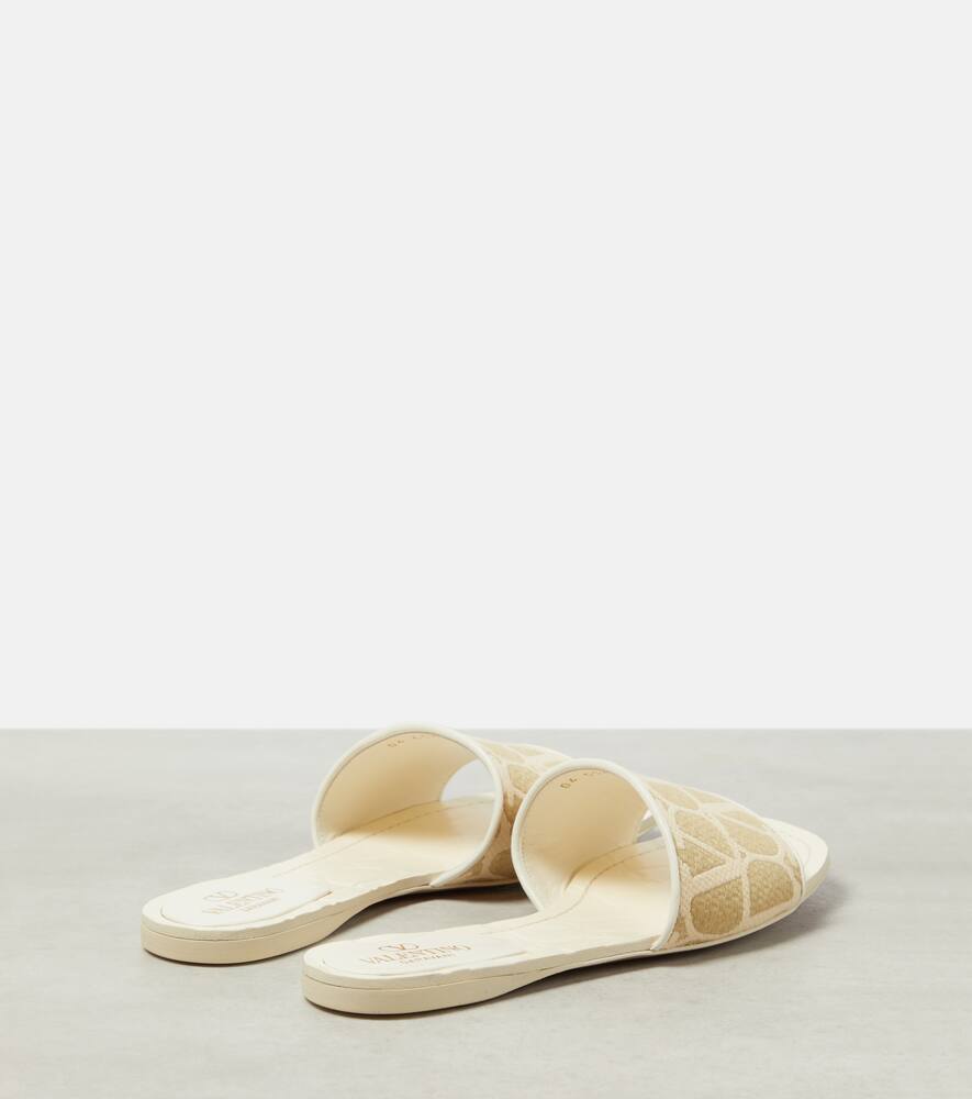 Valentino Garavani Toile Iconographe raffia slides