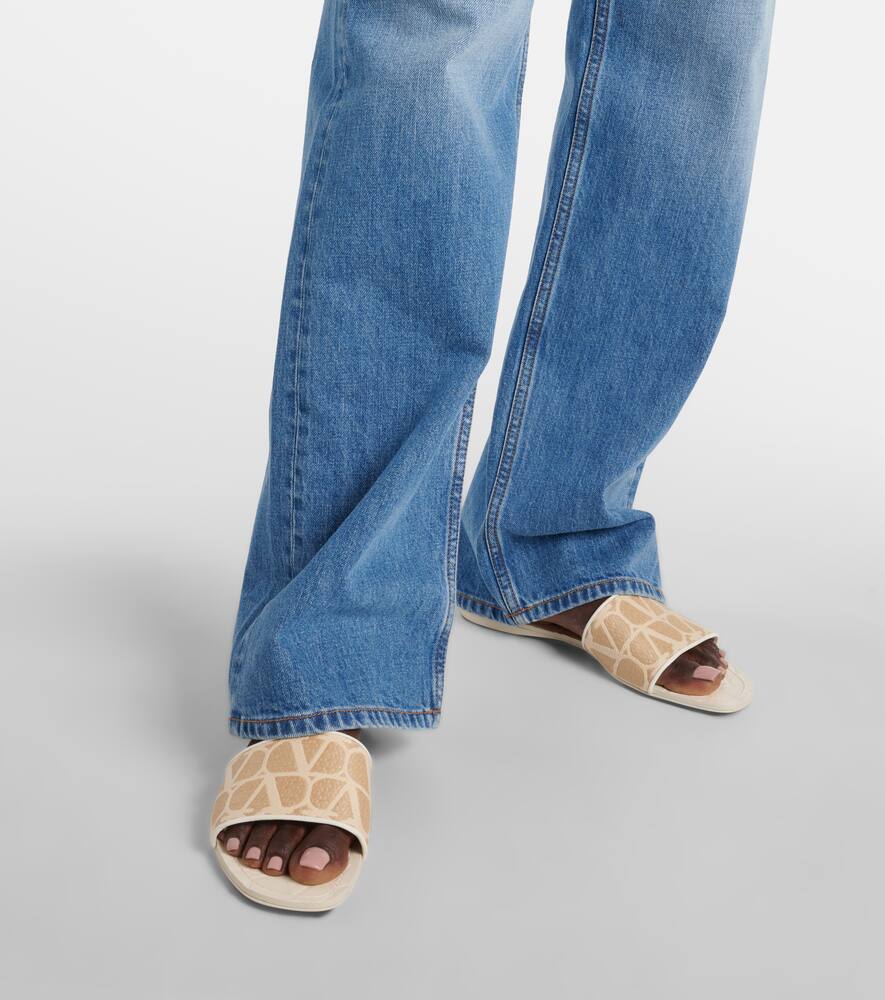 Valentino Garavani Toile Iconographe raffia slides