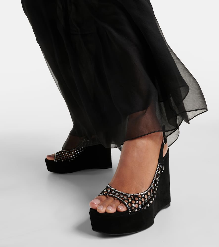 Rene Caovilla Embellished suede platform sandals
