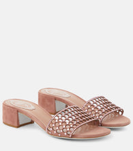 Rene Caovilla Embellished suede mules - Rene Caovilla 饰边麂皮穆勒鞋