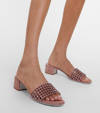 Rene Caovilla Embellished suede mules