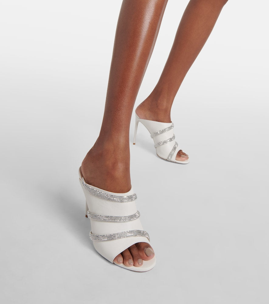 Rene Caovilla Sally embellished leather mules