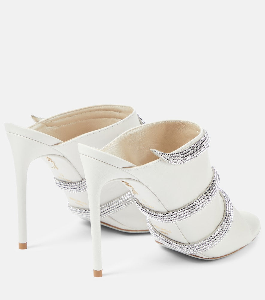 Rene Caovilla Sally embellished leather mules