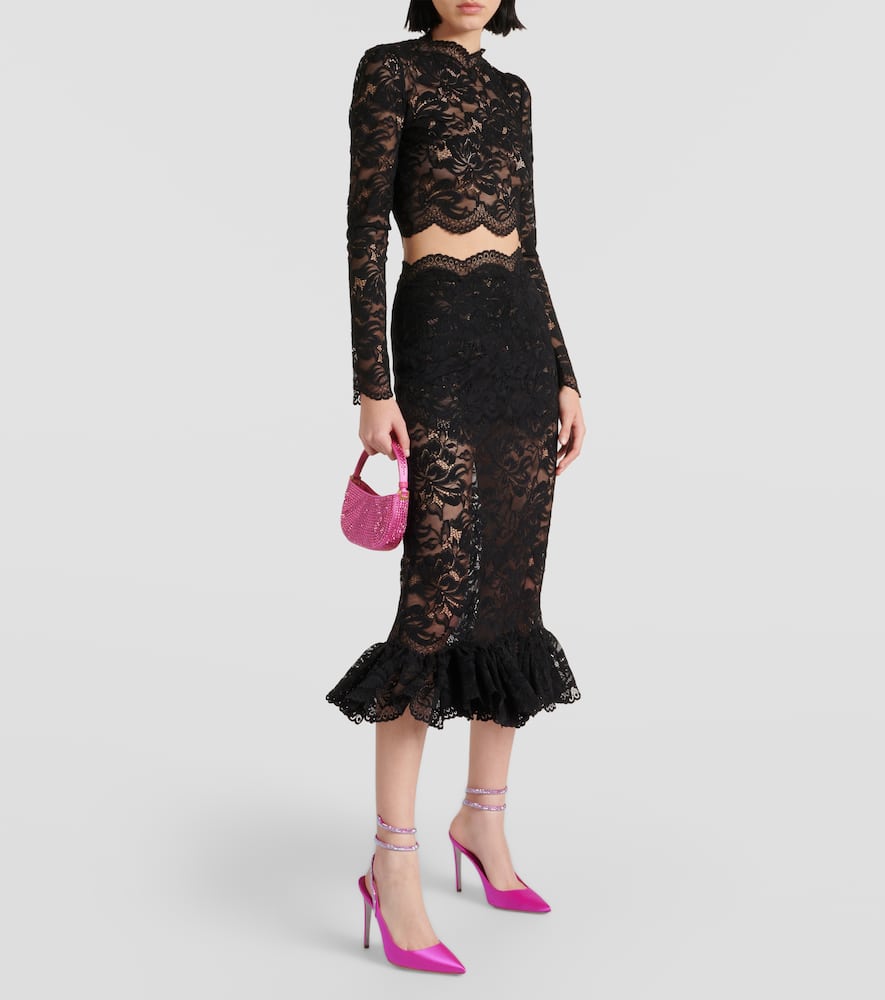 Rene Caovilla Cleo embellished satin pumps