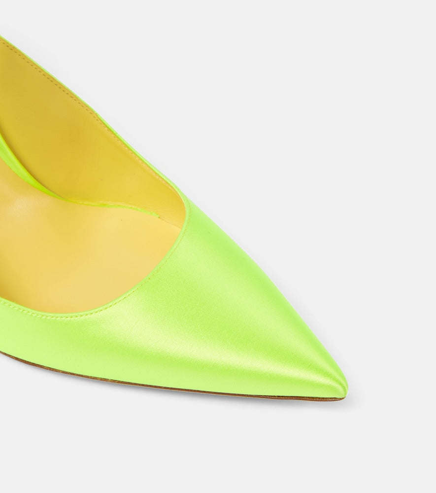 Rene Caovilla Cleo crystal-embellished satin pumps