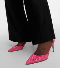 Rene Caovilla Embellished satin slingback sandals