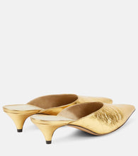 Khaite River metallic leather mules