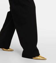 Khaite River metallic leather mules