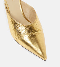 Khaite River metallic leather mules