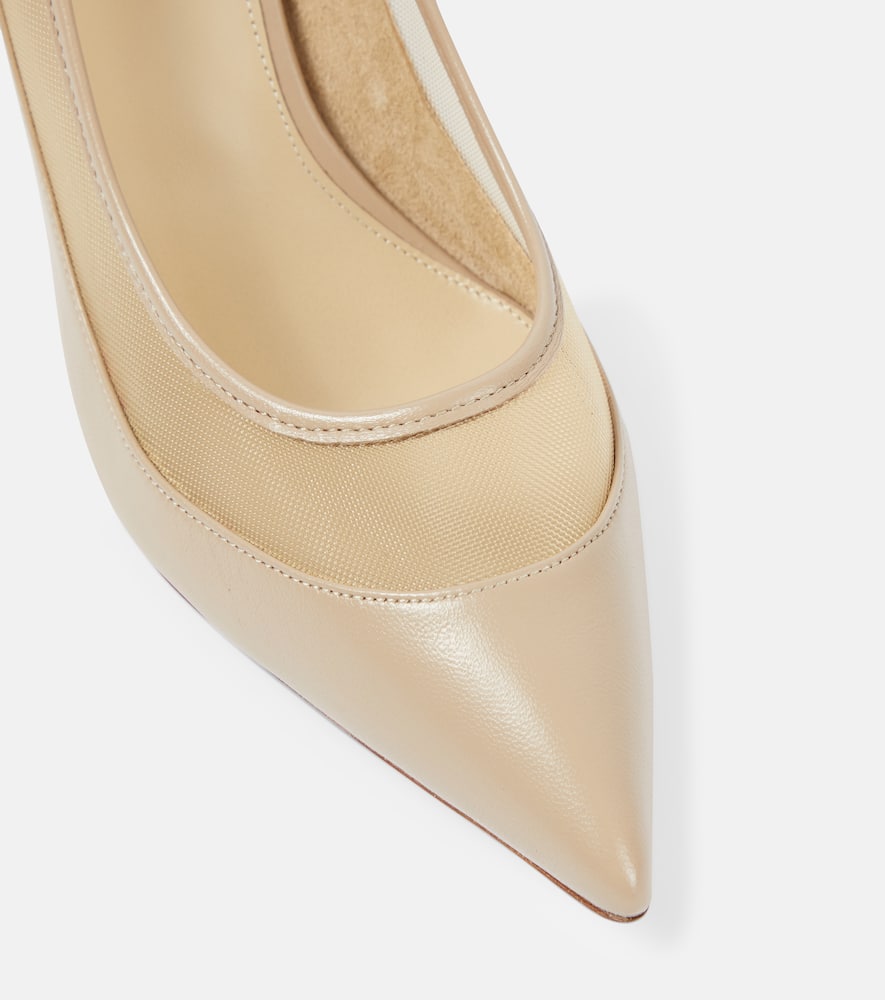 Khaite River leather and mesh pumps