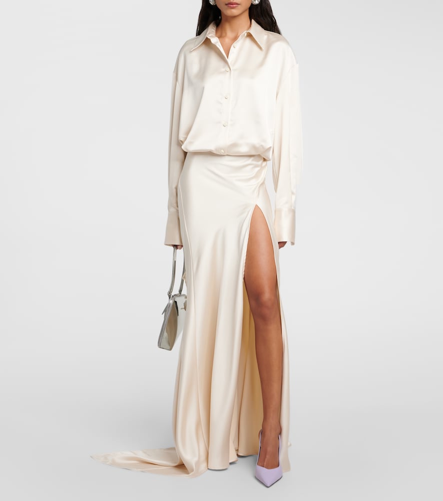 The Attico Cheope 105 leather slingback pumps