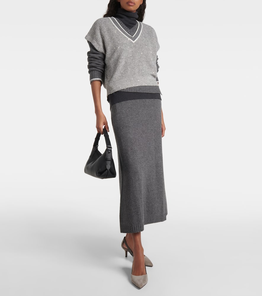 Brunello Cucinelli Suede slingback pumps