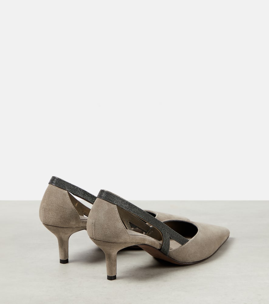 Brunello Cucinelli Suede slingback pumps