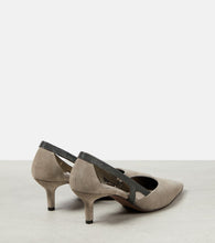 Brunello Cucinelli Suede slingback pumps
