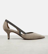 Brunello Cucinelli Suede slingback pumps