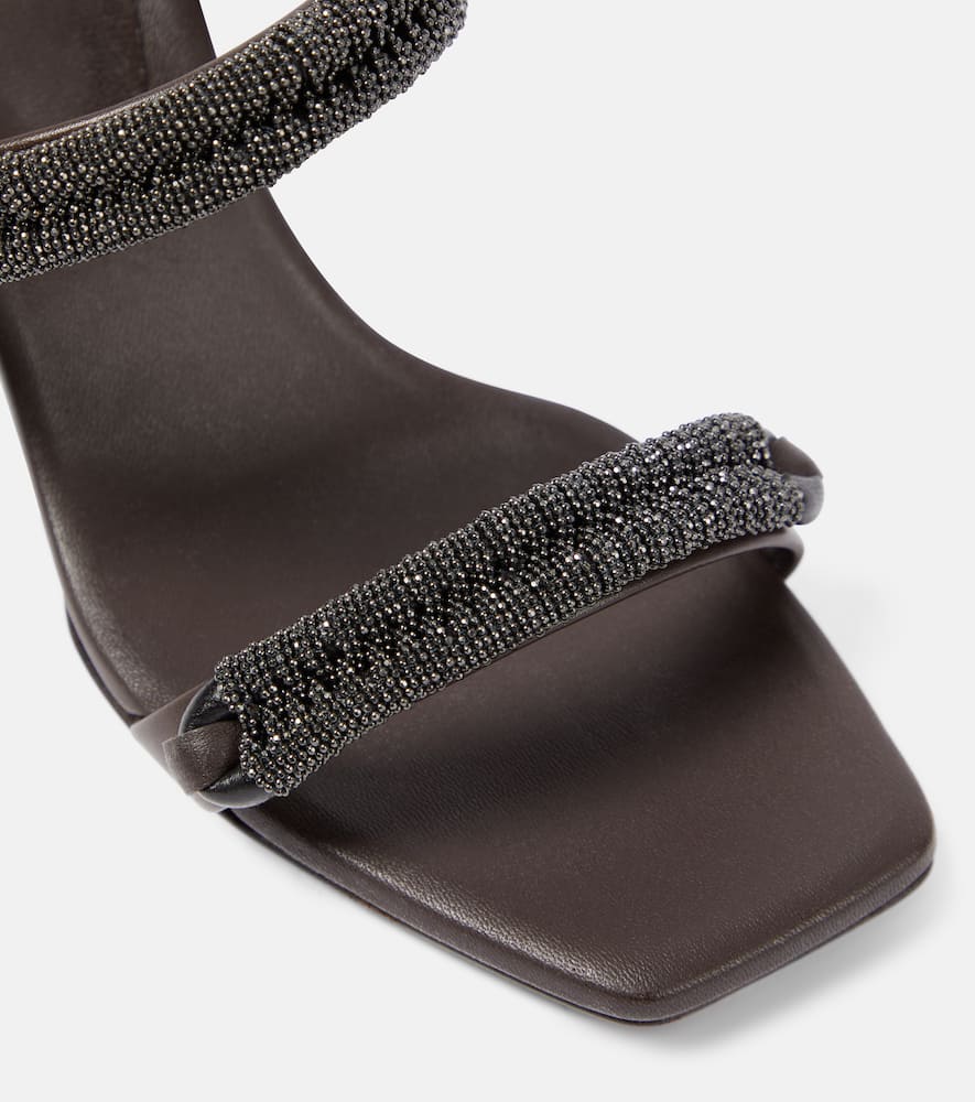 Brunello Cucinelli Leather wedge sandals