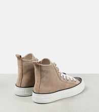 Brunello Cucinelli Monili-embellished high-top suede sneakers