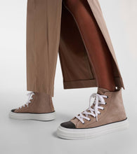 Brunello Cucinelli Monili-embellished high-top suede sneakers