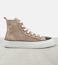 Brunello Cucinelli Monili-embellished high-top suede sneakers