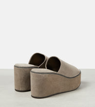 Brunello Cucinelli Suede platform slides